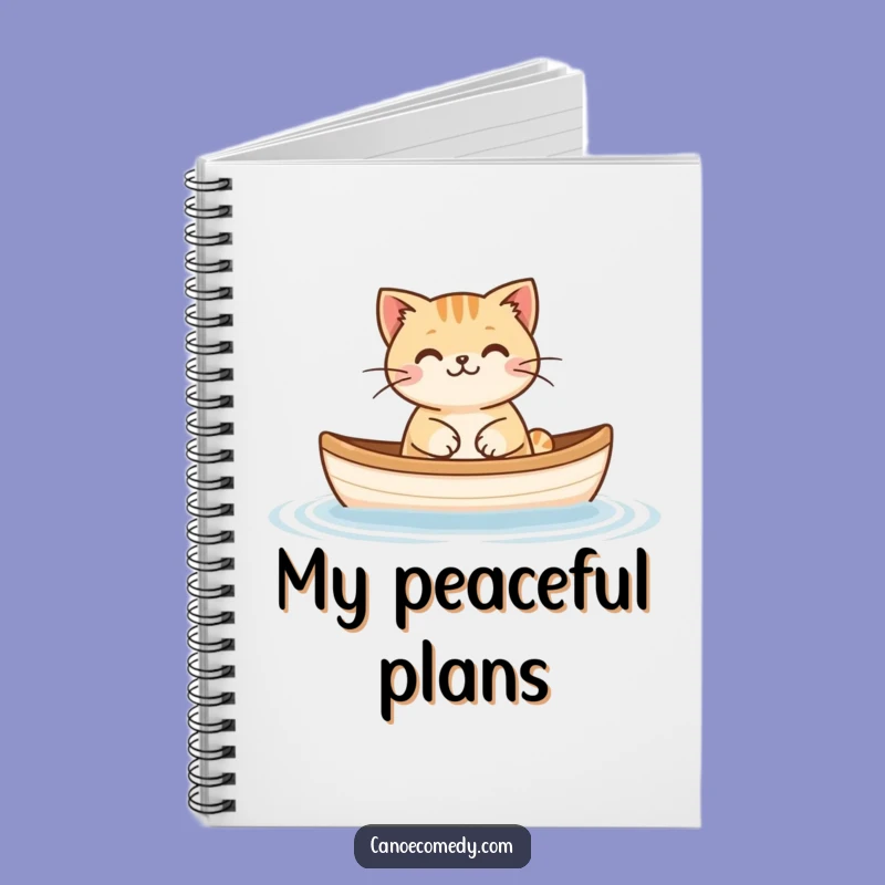 Funny Cat Floating Canoe Notebook: Record Your Peaceful Thoughts