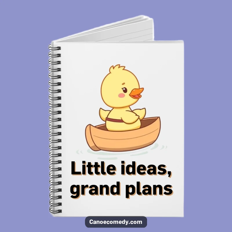 Funny Duckling in Mini Canoe Notebook - Adorable Journal for Happy Thoughts