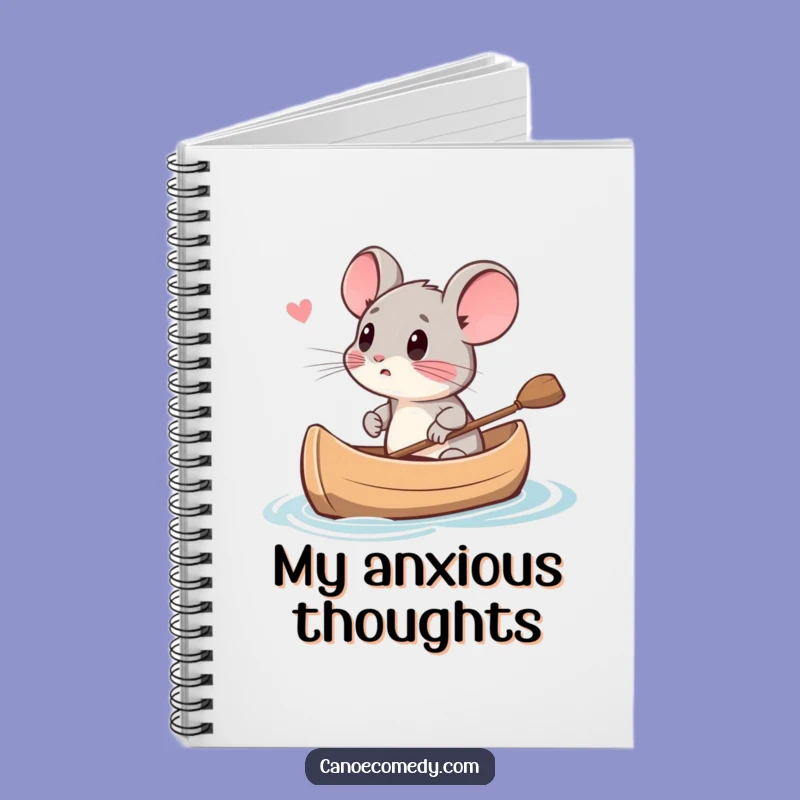 Funny Mouse Canoe Fear Notebook - Journaling Anxiety Gift For Writers