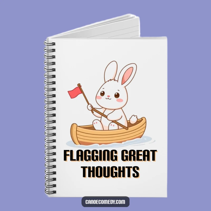 Funny Rabbit Canoe Flag Notebook - Cheerful Journal for Happy Thoughts