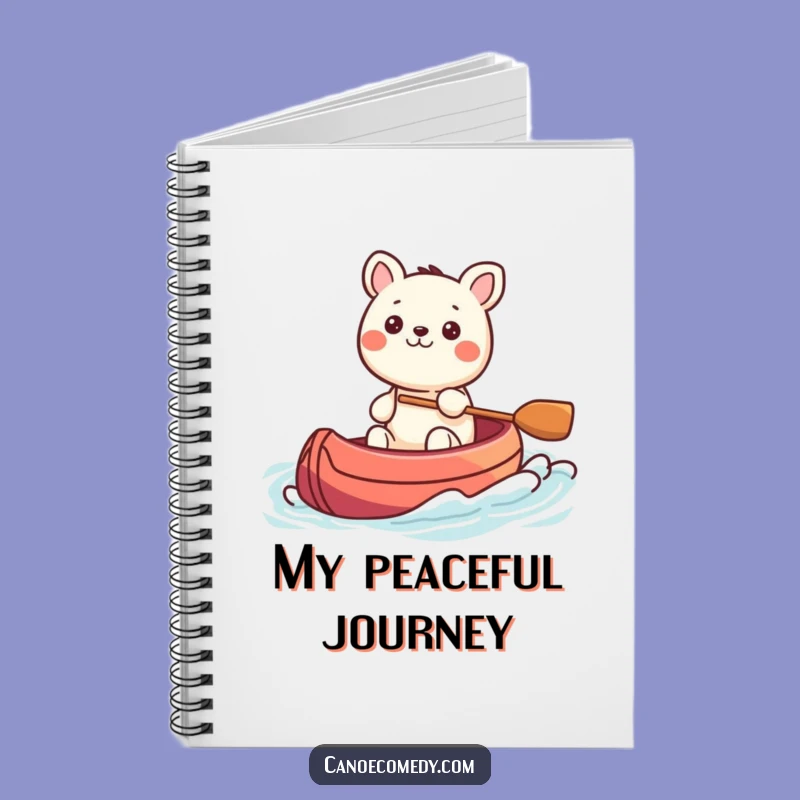 Funny Kawaii Animal Steering Canoe Notebook, Journal Gift for Calm Creators