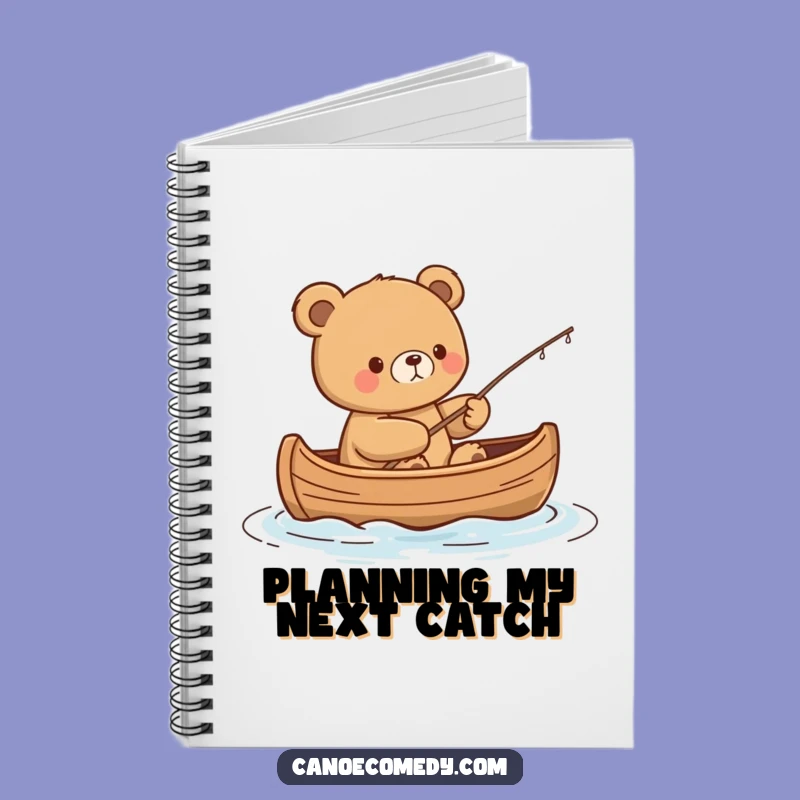 Funny Kawaii Bear Fishing Notebook - Content Angler Journal Gift