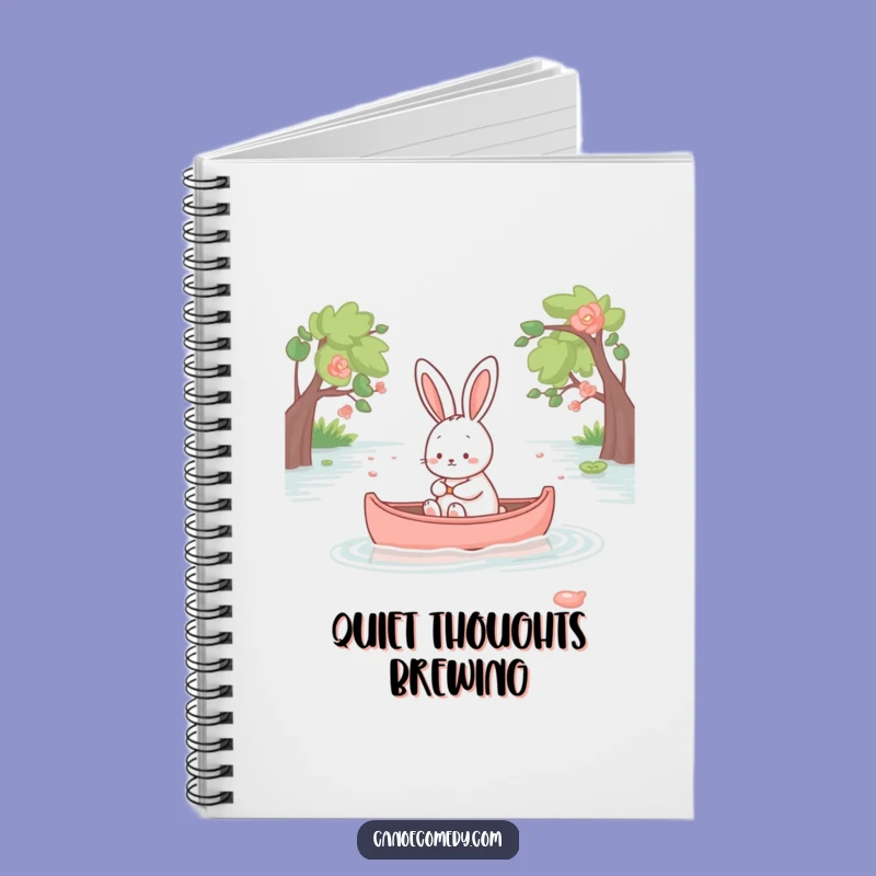 Funny Kawaii Rabbit Notebook - Peaceful Canoe Ride Journal & Cute Gift