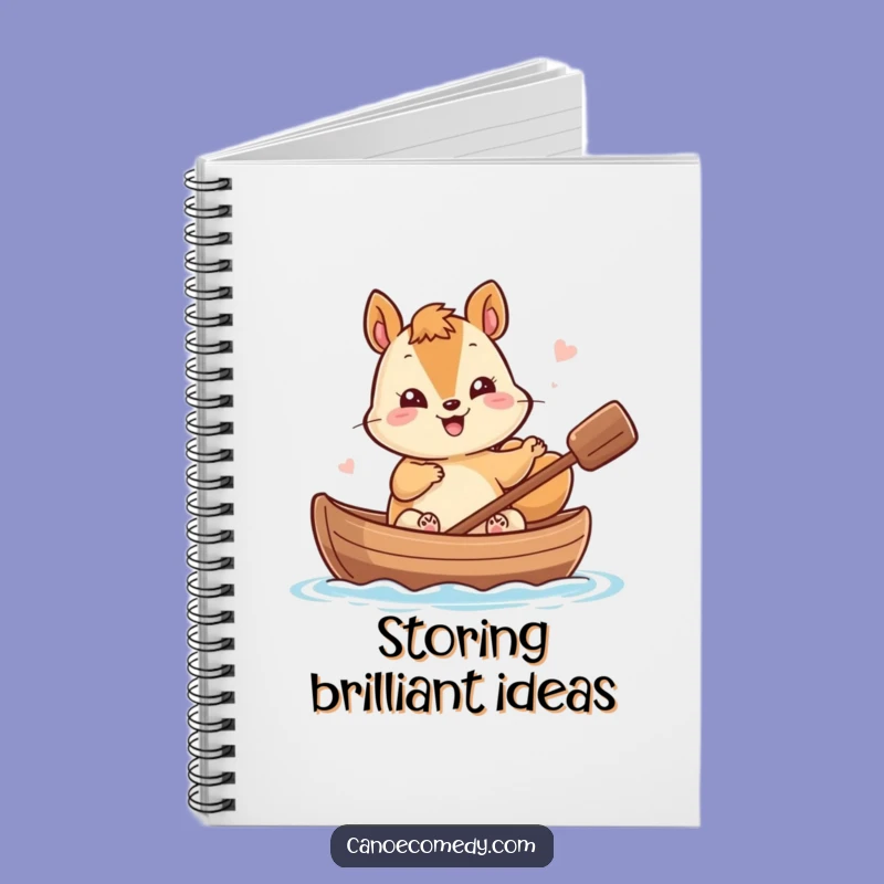 Funny Kawaii Squirrel Canoe Notebook - Giggling Nutty Journal Gift