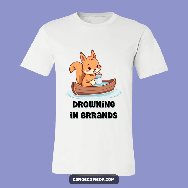 Funny Squirrel Canoe Disaster T-Shirt: Tiny Cup Bailing Hilarious Tee Gift