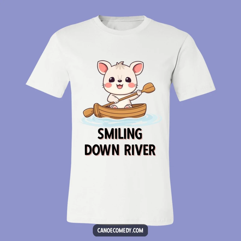 Funny Cheerful Animal Canoe T-Shirt - Happy Paddler's Big Smile Tee
