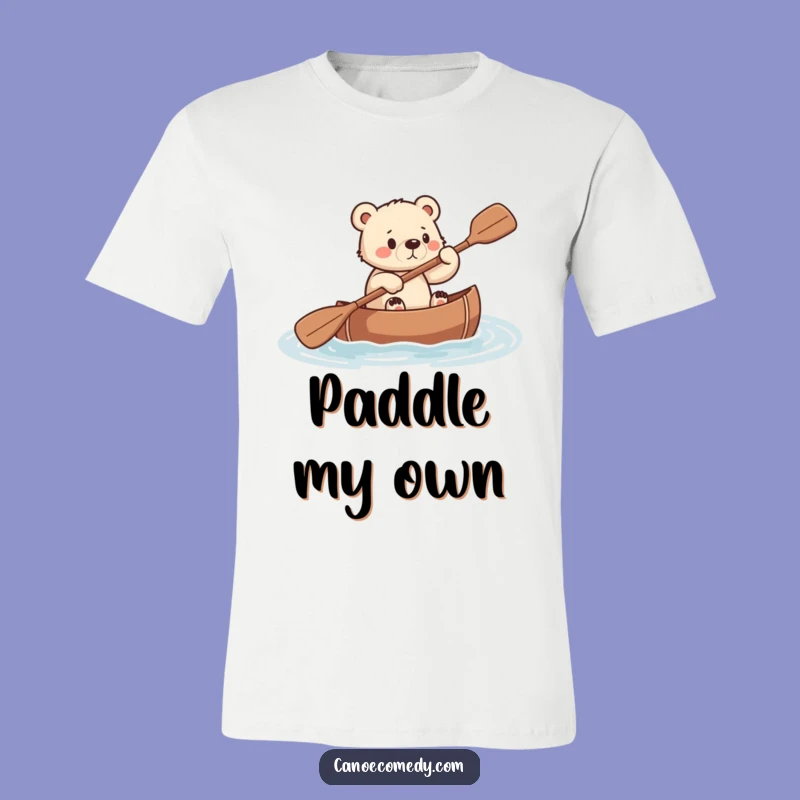 Funny Determined Bear Cub Canoe T-Shirt: Effort and Humor for a Funny Gift