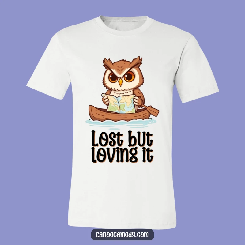 Funny Determined Owl Canoe T-Shirt: Hilarious Adventure Tee for Laugh Lovers