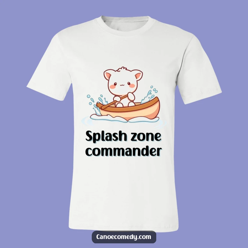 Funny Kawaii Animal Splashing Canoe T-Shirt, Hilarious Gift for Joyful People