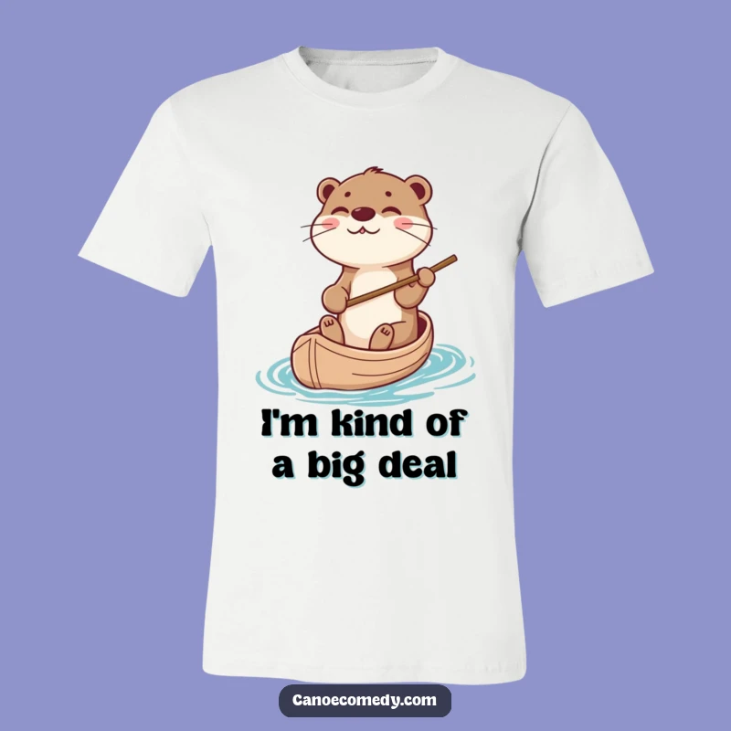 Funny Otter Canoe Steering T-Shirt - Whimsical Wildlife Exploration Tee