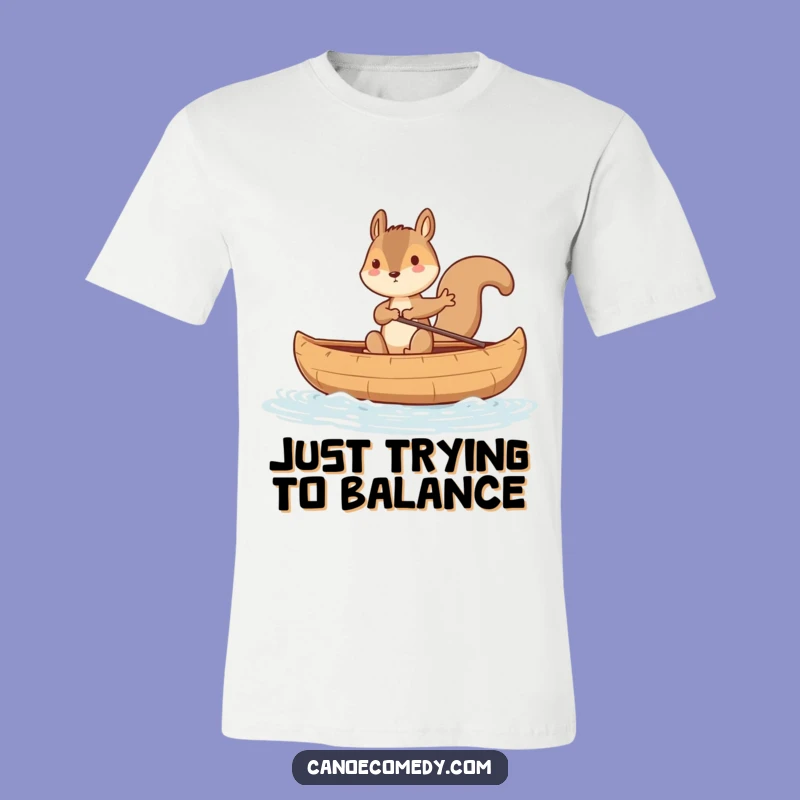 Funny Squirrel Canoe Balance T-Shirt - Comical Wildlife Outdoor Adventure Tee