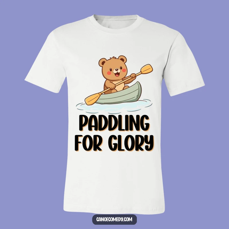Funny Excited Bear Paddling Canoe T-Shirt - Hilarious Outdoor Adventure Tee!
