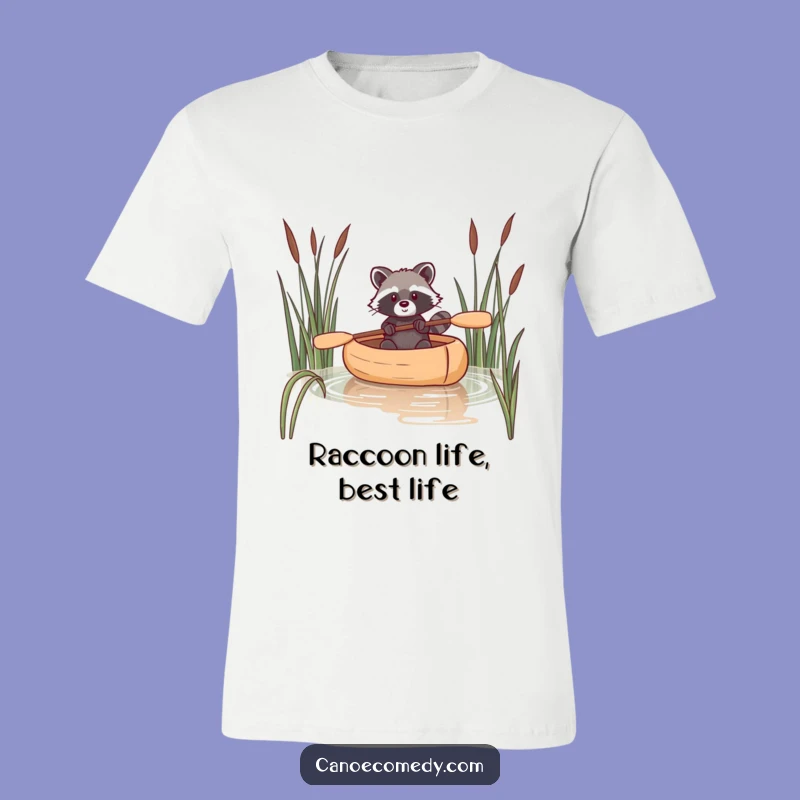 Funny Raccoon Canoe T-Shirt: Hilarious Reeds Navigation Tee for Explorers