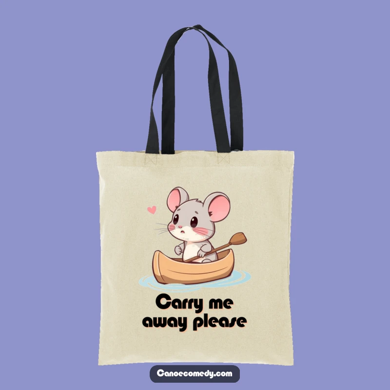 Funny Mouse Canoe Fear Tote Bag - Carry Your Worries (Humorously) Gift
