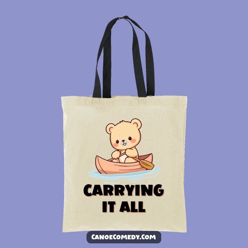 Funny Kawaii Bear Tote Bag - Stylish and Adorable Canoe Companion