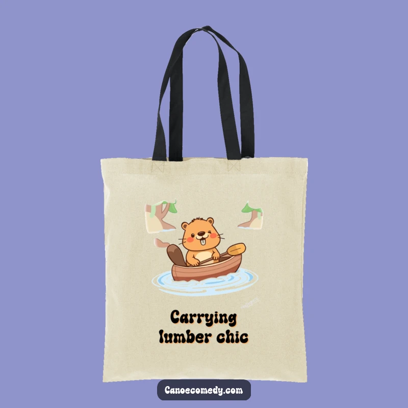 Funny Happy Beaver Pushing Canoe Tote Bag - Carry Your Cheer!