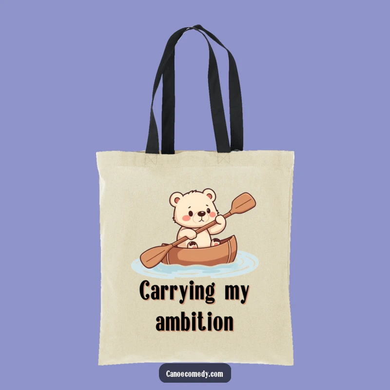 Funny Bear Cub Canoe Tote Bag: Carry Your Determination and Laughs, a Funny Gift
