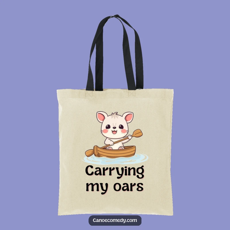 Funny Cheerful Animal Canoe Tote Bag - Carry Your Gear with Happy Paddler's Humor