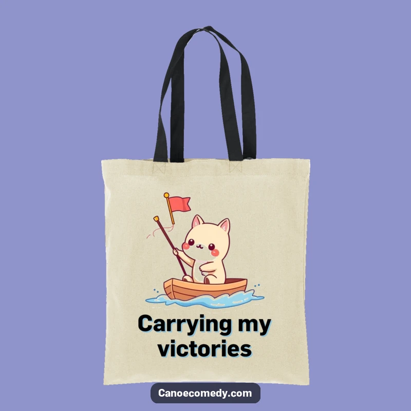 Funny Kawaii Canoe Flag Tote Bag: Cute Animal's Speedy Carry-All