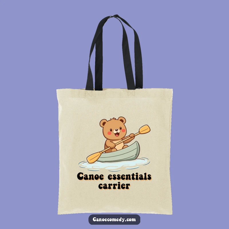 Funny Excited Bear Paddling Canoe Tote Bag - Carry Fun Everywhere!