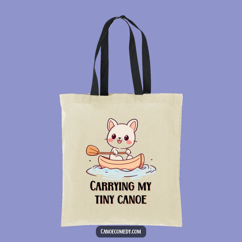 Funny Kawaii Animal Paddling Canoe Tote Bag, Perfect Gift for Busy Bees
