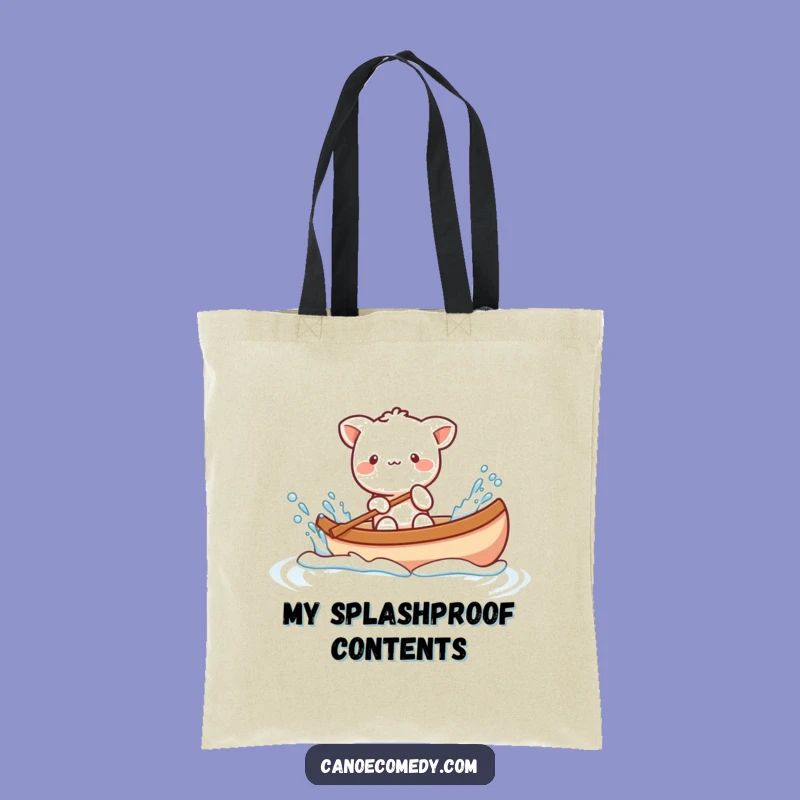 Funny Kawaii Animal Splashing Canoe Tote Bag, Perfect Gift for Fun Lovers