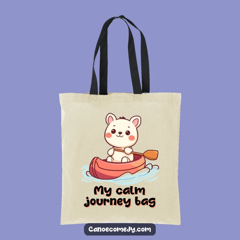 Funny Kawaii Animal Steering Canoe Tote Bag, Perfect Gift for Easygoing Travelers