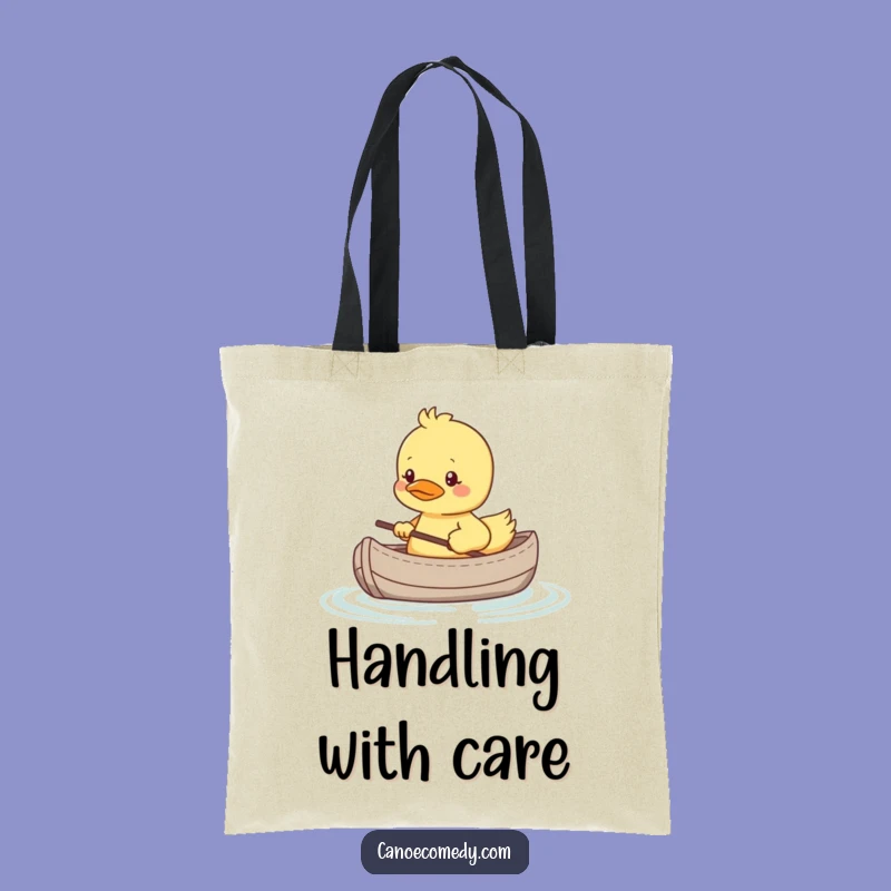 Funny Kawaii Duckling Canoe Tote Bag, Adorable Humorous Carry-All for Gentle Souls