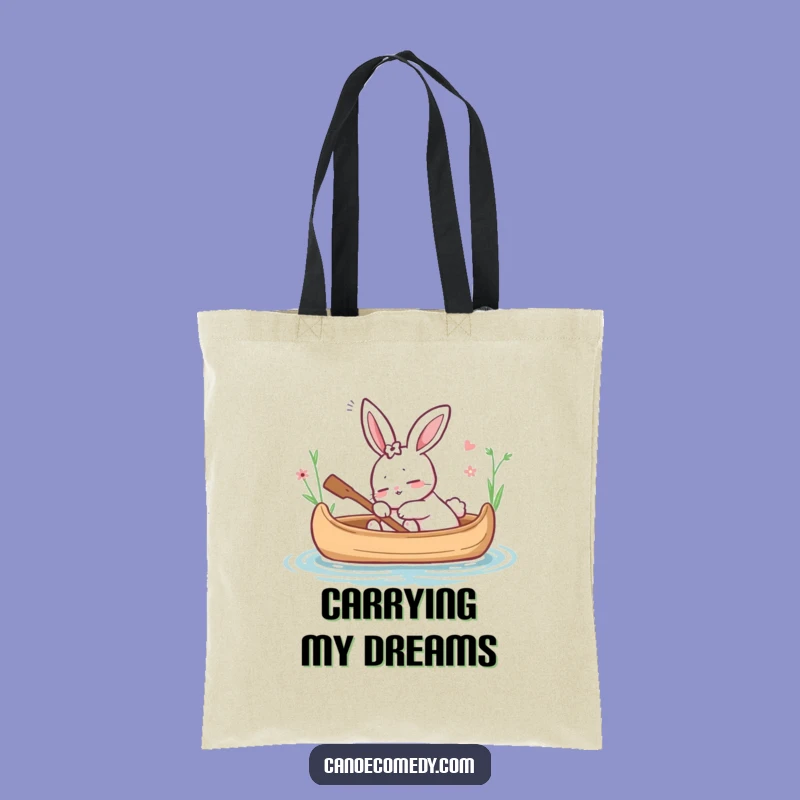 Funny Rabbit Dozing in Canoe Tote Bag - Carry Your Calm!