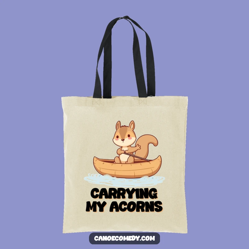 Funny Squirrel Canoe Balance Tote Bag - Grocery Hauling Humor Accessory Gift