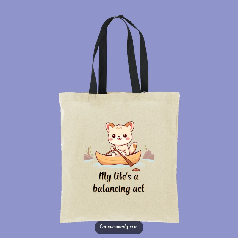 Funny Kawaii Canoe Balance Animal Tote Bag - Practical and Hilarious Gift!