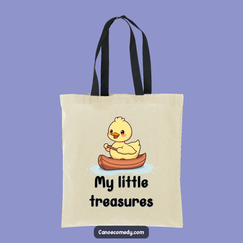 Funny Kawaii Duck Canoe Tote Bag: Carry Your Goods with Paddling Charm