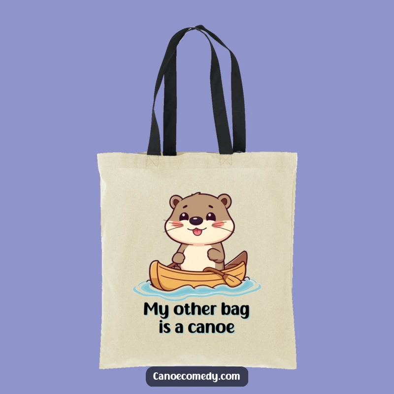 Funny Otter Canoe Tote Bag: Carry Your Fun with Kawaii Otter, Ideal Funny Gift