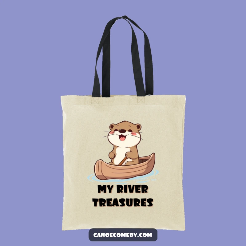 Funny Otter Canoe Adventure Tote Bag: Carry Your Excitement