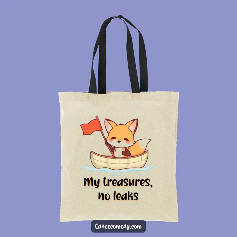 Funny Fox Canoe Tote Bag: Clever & Hilarious Waving Flag Carryall