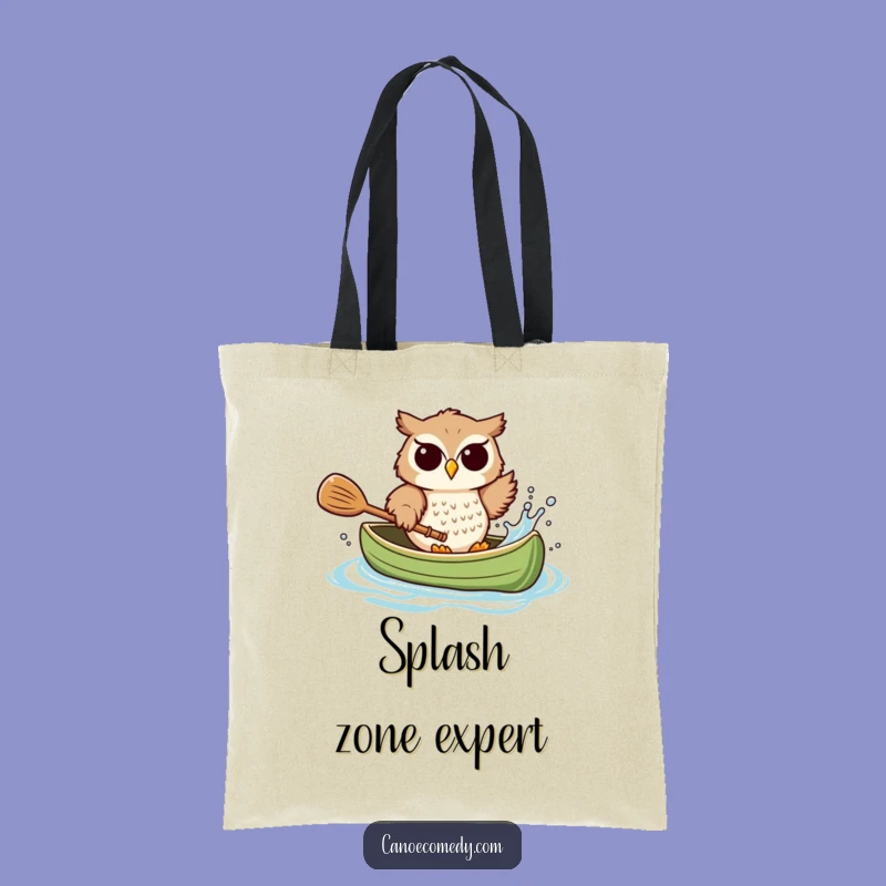Funny Playful Owl Canoe Splash Tote Bag: Carry Your Fun Everywhere